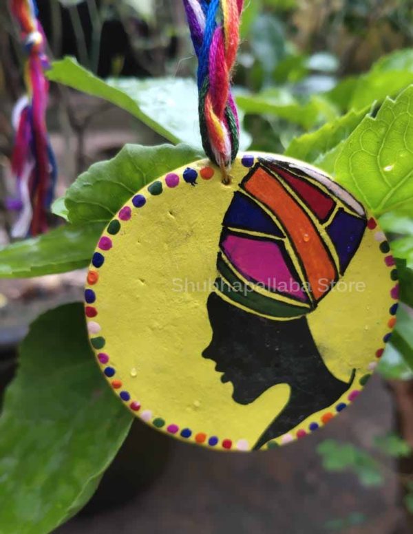 Multicolor Waterproofed Tribal Woman Painted Clay Necklace