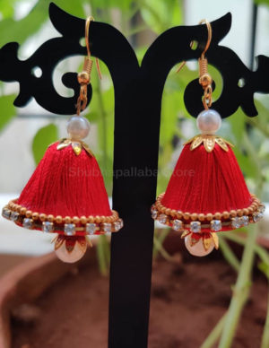 Red Tassel Earring pair for Women