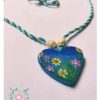 Flower Painted Clay Necklace