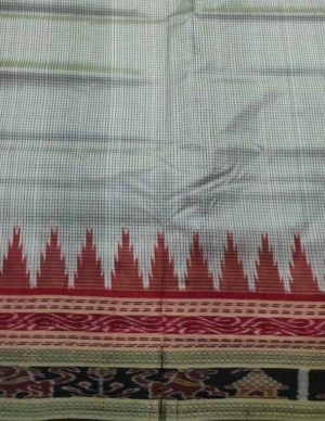 Sachipar Silk Saree in White-Maroon Combination