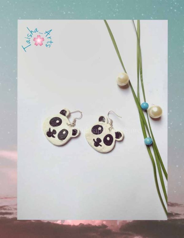 Cute Panda Clay Earrings