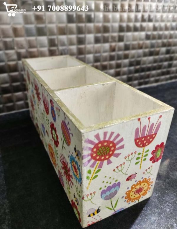 3 Holder Decoupage MDF Pen Stand